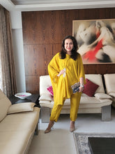 Load image into Gallery viewer, Malaika yellow asymmetric drape set
