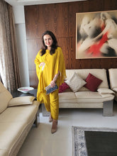 Load image into Gallery viewer, Malaika yellow asymmetric drape set
