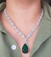 Load image into Gallery viewer, Marquise Emerald and diamond necklace
