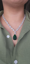 Load image into Gallery viewer, Marquise Emerald and diamond necklace
