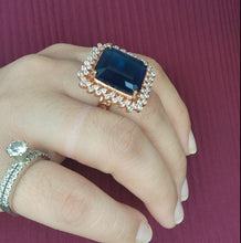 Load image into Gallery viewer, Blue sapphire diamond ring
