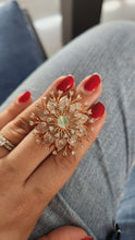 Load image into Gallery viewer, Jade rose gold statement diamond ring
