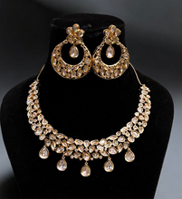 Load image into Gallery viewer, Uncut polki necklace set with earrings
