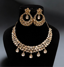 Load image into Gallery viewer, Uncut polki necklace set with earrings
