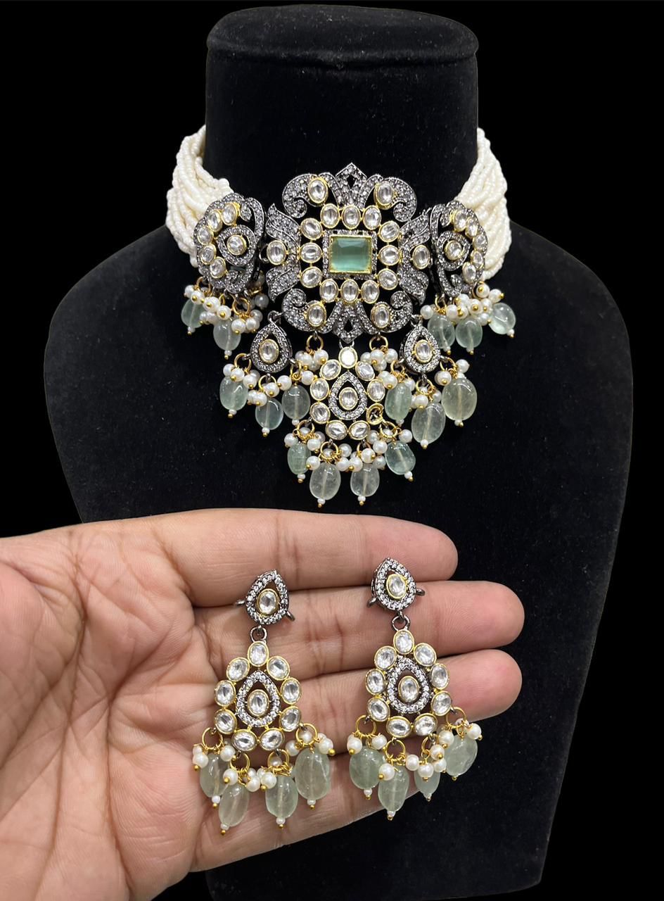 Nita victorian diamond necklace- jade