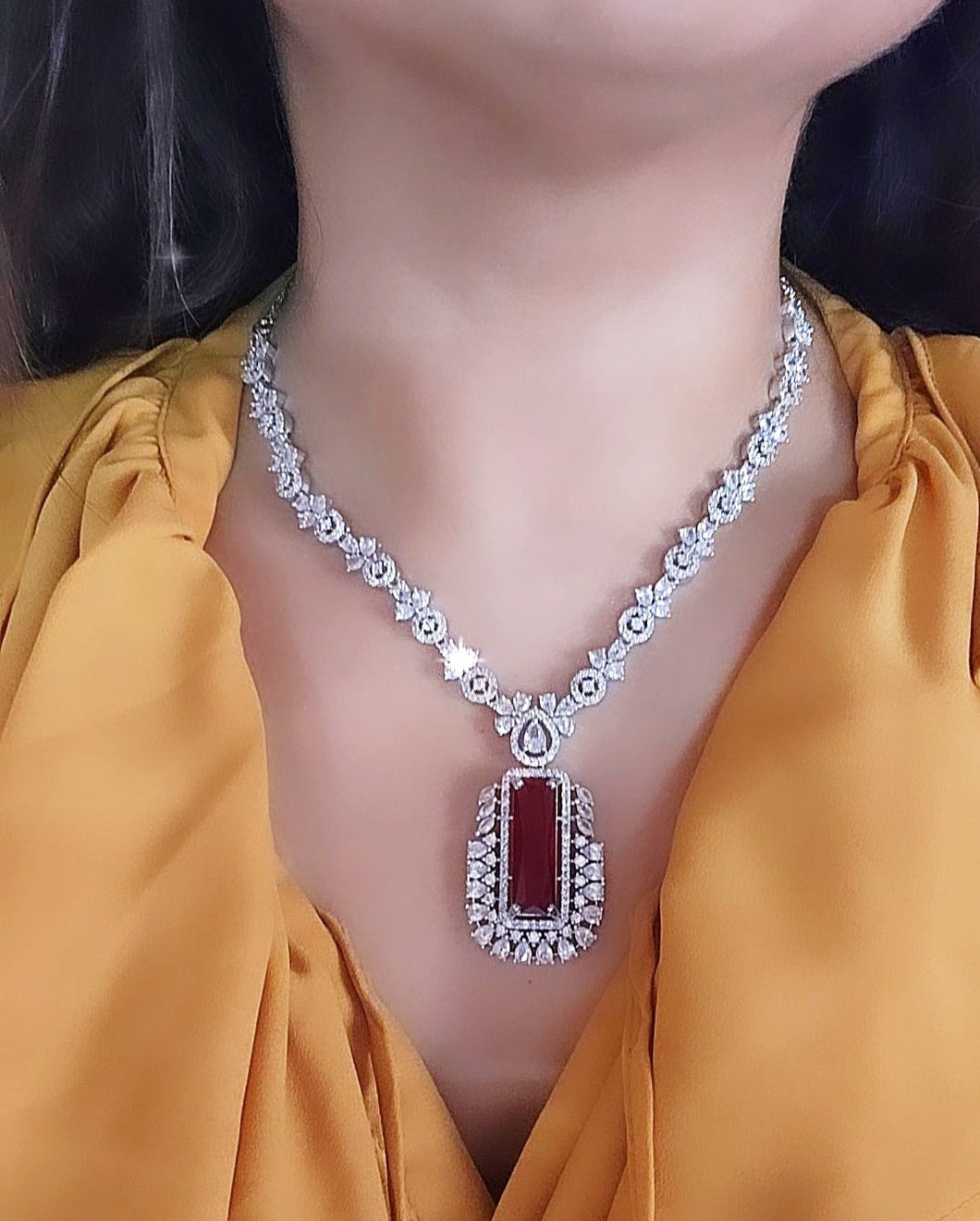 Kayla ruby and diamond necklace