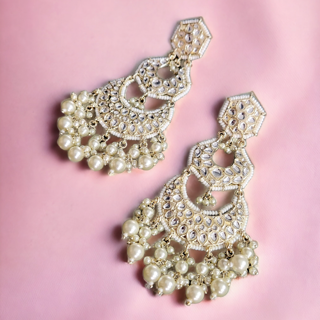 Jaipuri Emarat earrings- pearl