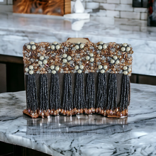Load image into Gallery viewer, Embellished tassels clutch
