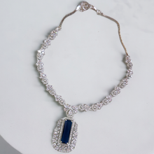 Load image into Gallery viewer, Kayla blue sapphire and diamond necklace
