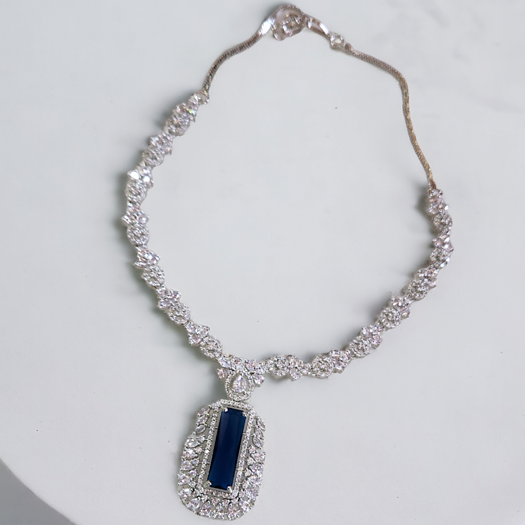 Kayla blue sapphire and diamond necklace