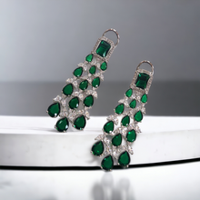 Load image into Gallery viewer, Miraya emerald and diamond earrings
