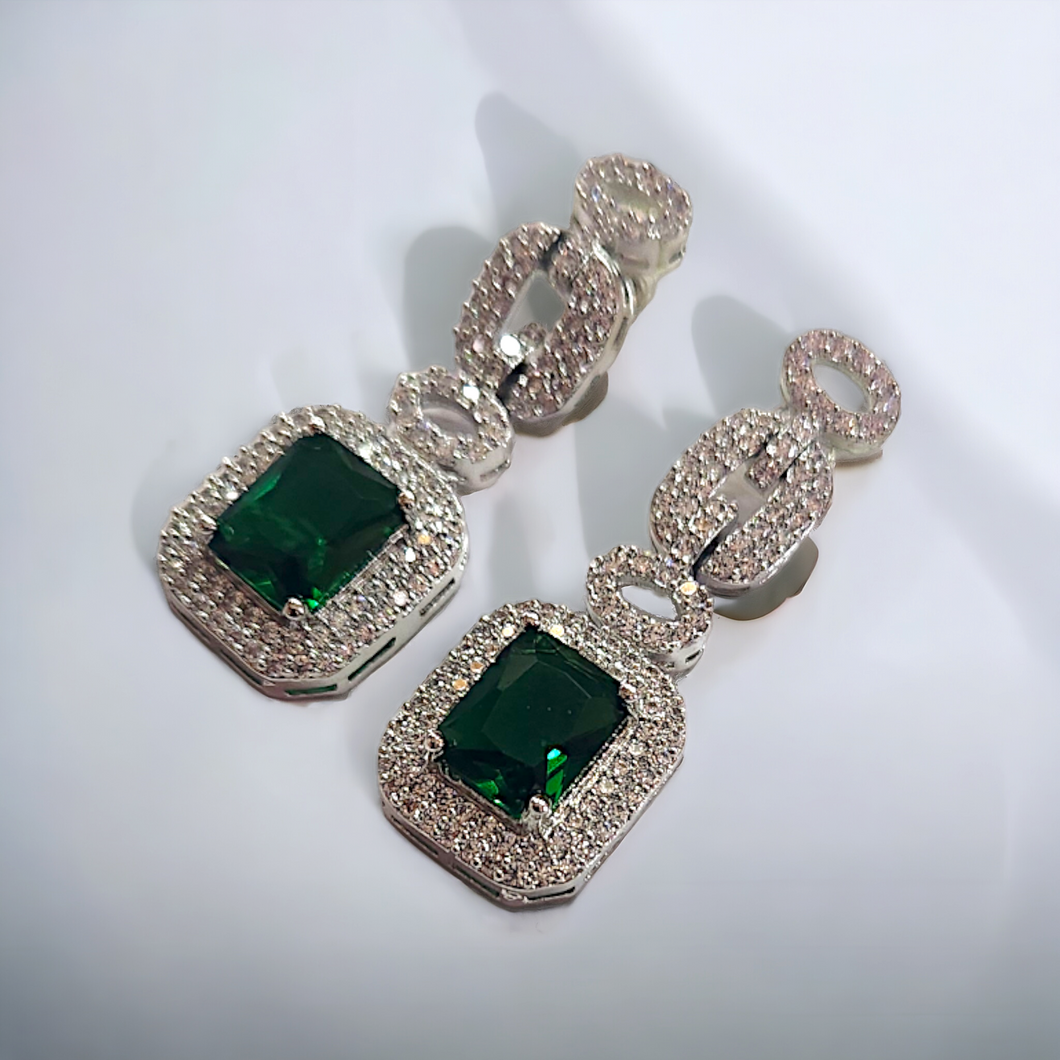 Emerald interlock earrings