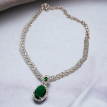 Load image into Gallery viewer, Tara emerald and diamond necklace
