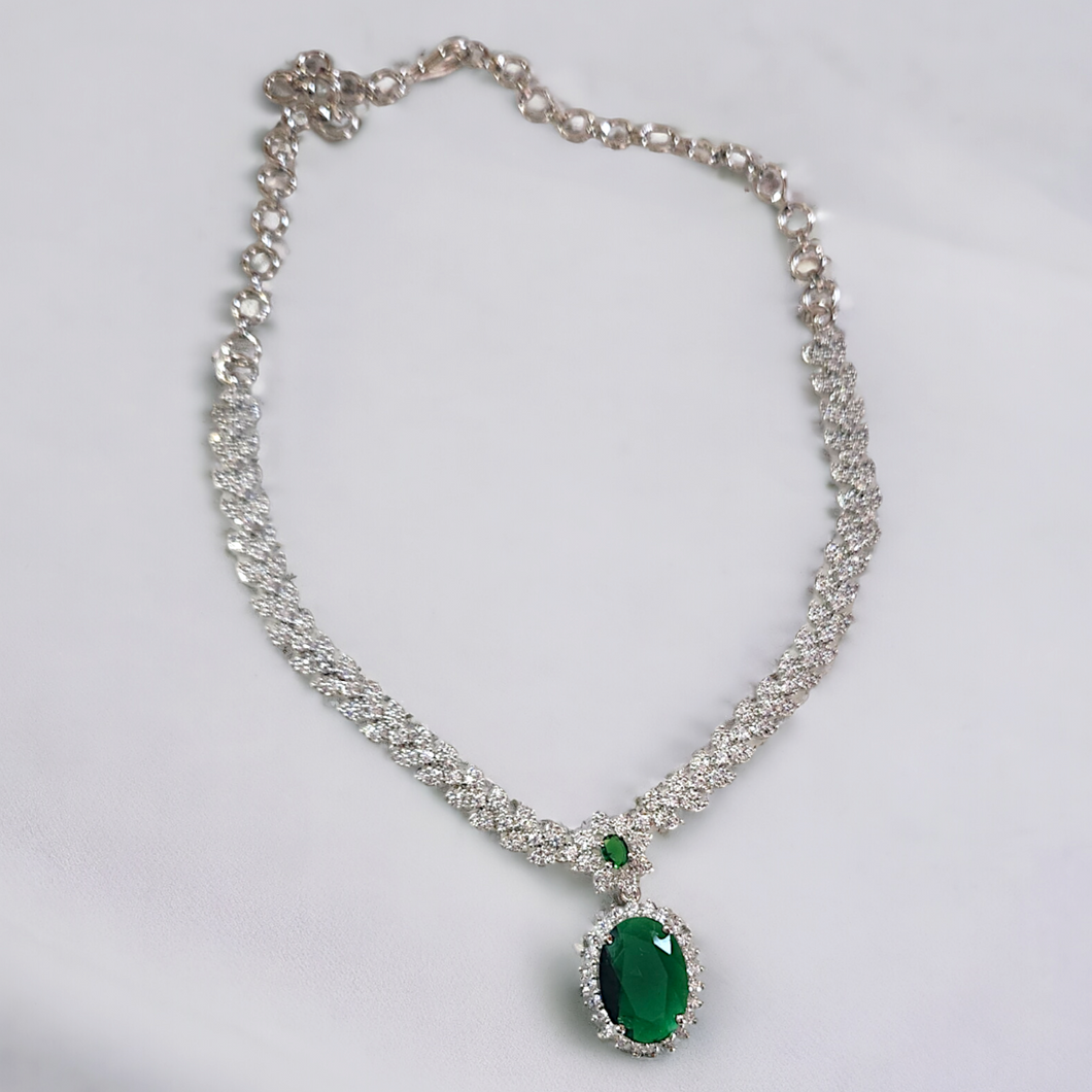 Tara emerald and diamond necklace