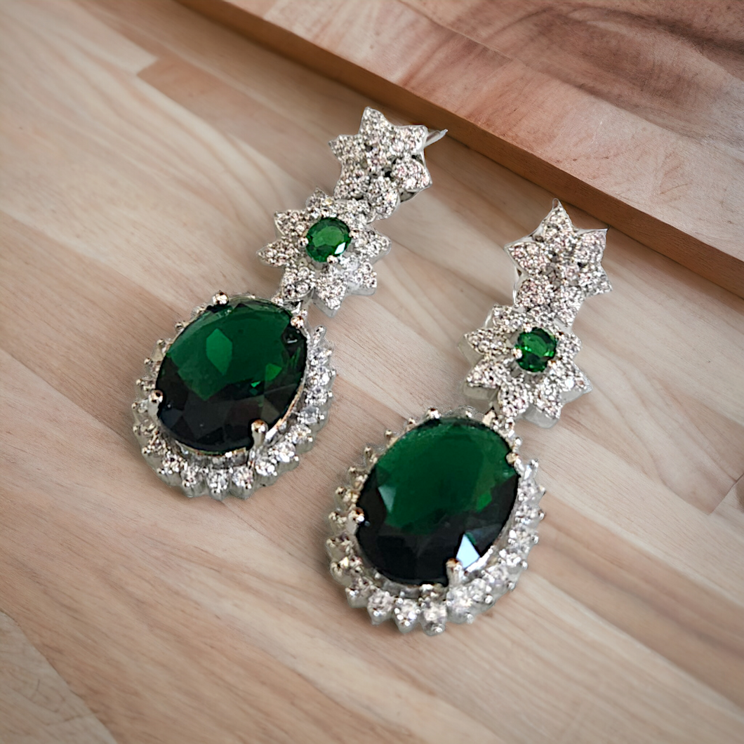 Tara emerald and diamond earrings