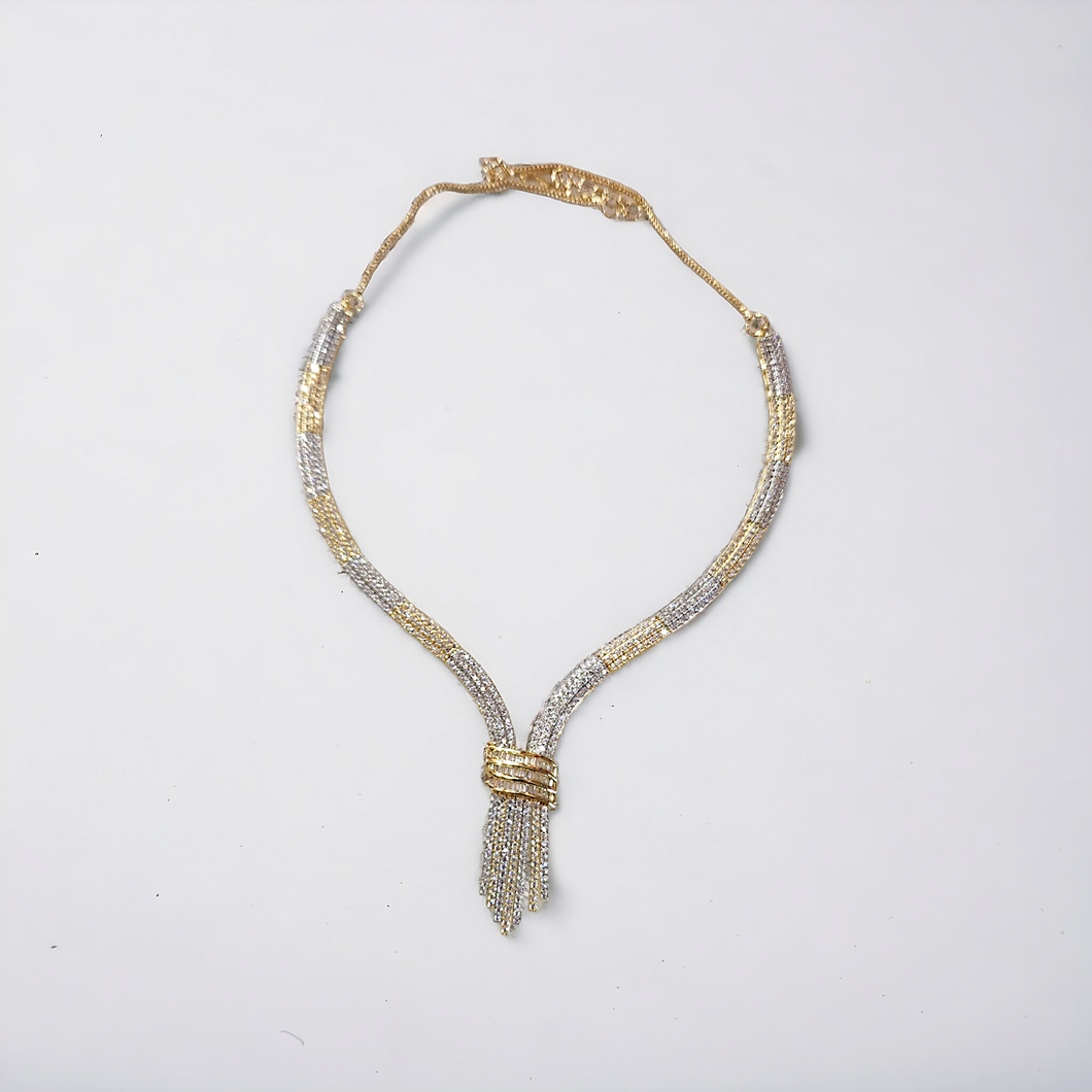 Malaika silver and gold trickle necklace