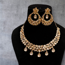 Load image into Gallery viewer, Uncut polki necklace set with earrings
