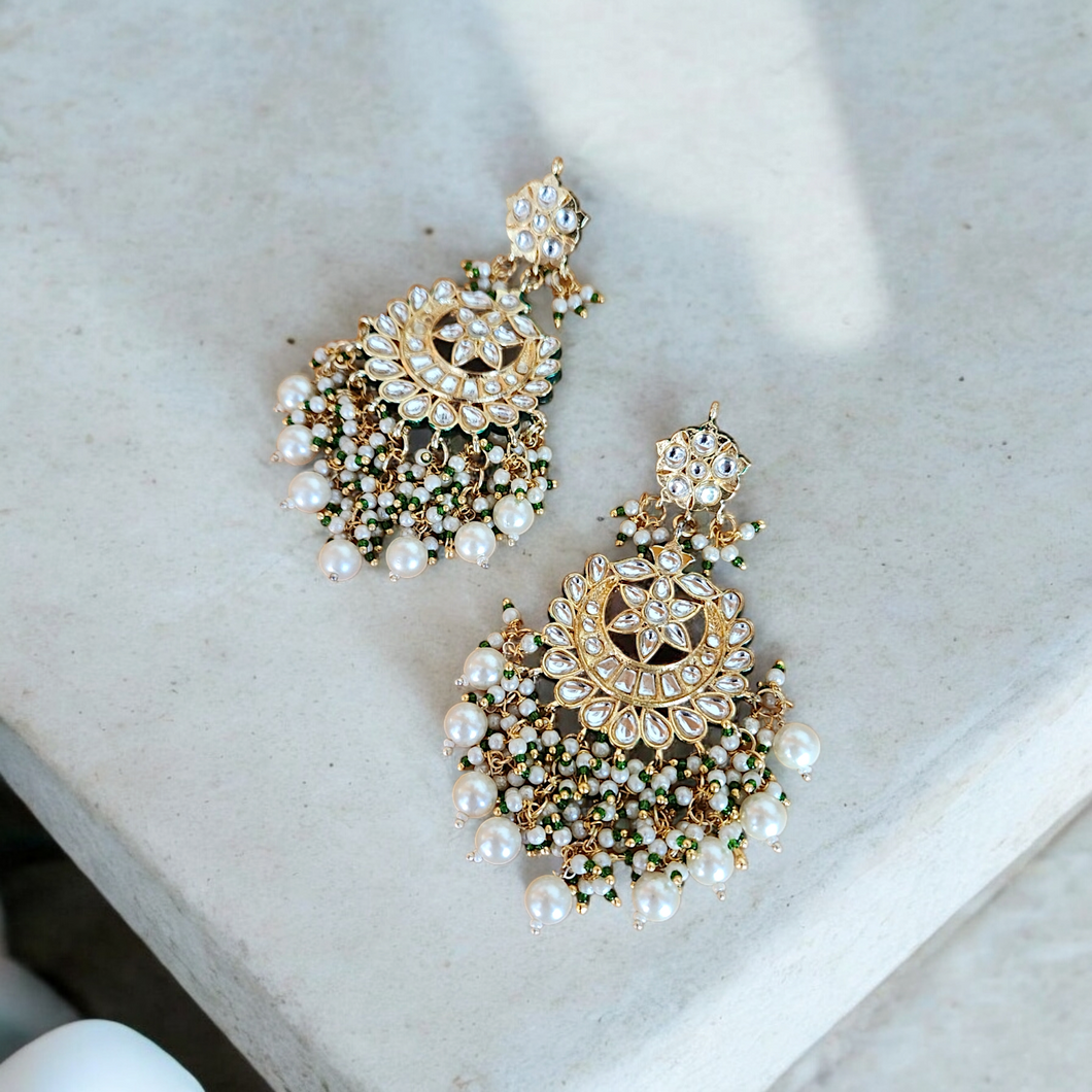 Kundan pearl earrings