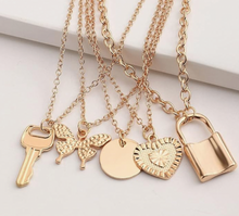 Load image into Gallery viewer, Detachable layered charm necklace
