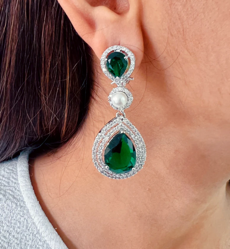 Ananya emerald and diamond earrings