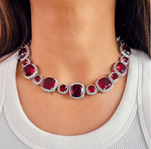 Load image into Gallery viewer, Ruby studded white gold necklace
