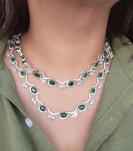 Load image into Gallery viewer, Karishma Emerald and diamond layered necklace
