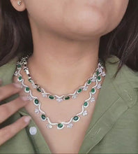 Load and play video in Gallery viewer, Karishma Emerald and diamond layered necklace
