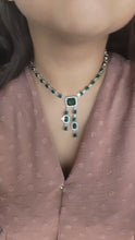 Load and play video in Gallery viewer, Emerald and diamond tassel necklace
