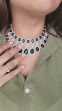 Load and play video in Gallery viewer, Ananya emerald and diamond necklace
