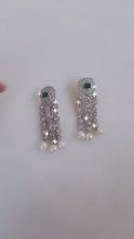 Load and play video in Gallery viewer, Akina emerald and diamond earrings
