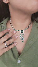 Load and play video in Gallery viewer, Emerald and diamond tassel necklace
