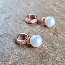 Load image into Gallery viewer, Detachable pearl and diamonté earrings
