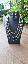 Load image into Gallery viewer, 3 Layered pearl and stone set (green)
