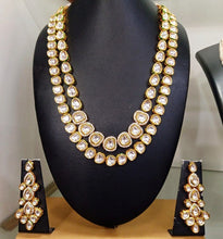Load image into Gallery viewer, Uncut polki and diamond 2 layered necklace
